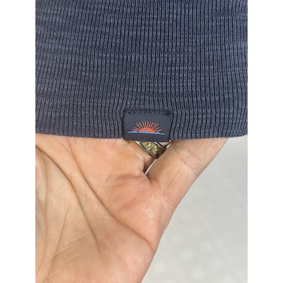 Faherty Hoodie Men Small Blue Organic Cotton Lightweight Pullover Slub Knit - Picture 4 of 14